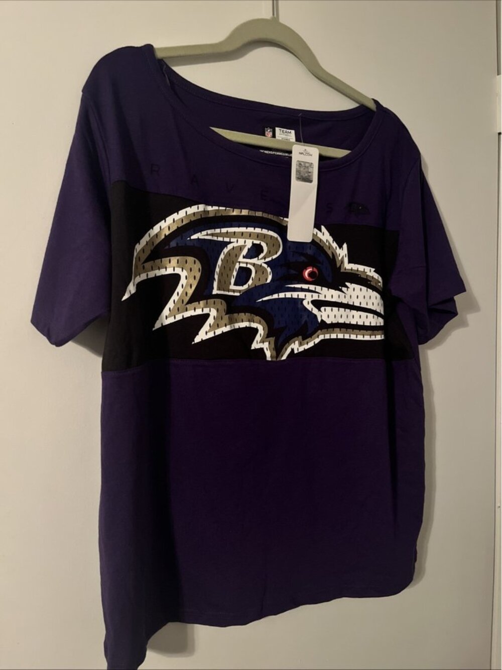 Women’s NFL Baltimore Ravens Purple Tshirt Xl New With Tags Football Short Sleev